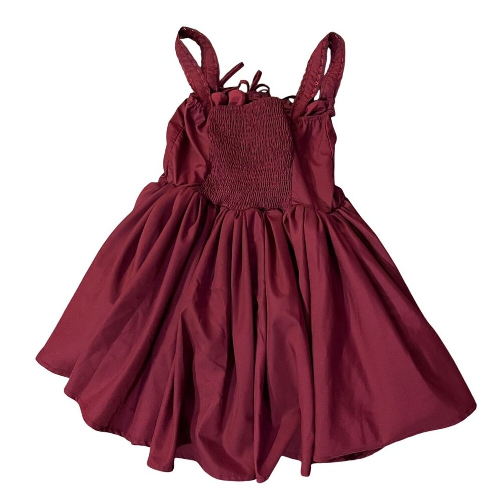 Shein Womens L Red Party Summer Dress Tulle Lined Elastic Bodice Used - Picture 3 of 13